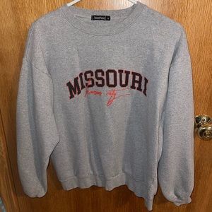 BOOHOO Gray Crewneck